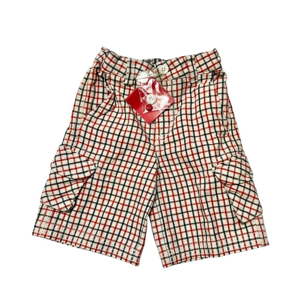 NWT Hanna Andersson Plaid Cargo Shorts Size 4